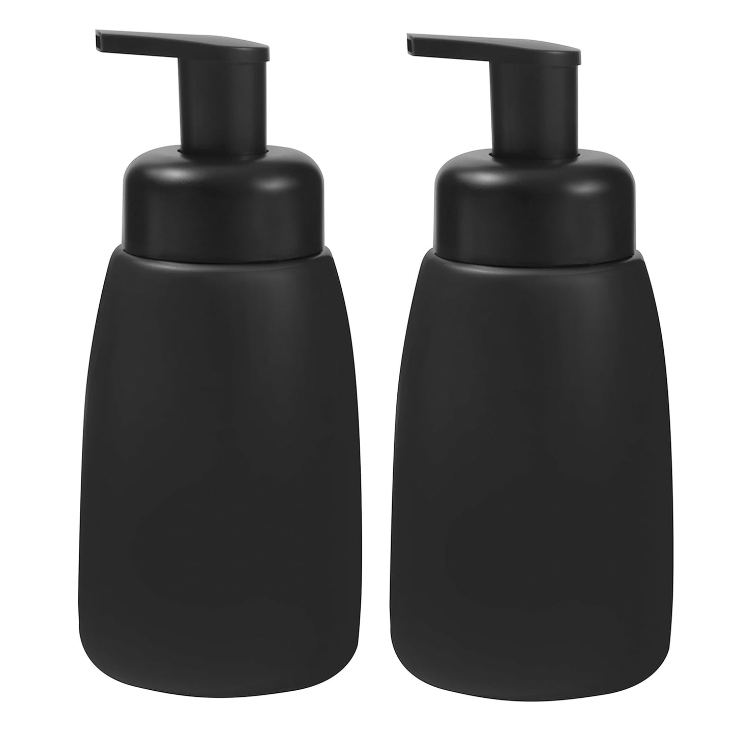 Foaming Hand Soap Dispenser Ceramic Jar Foam Dish Soap Dispenser for Bathroom and Kitchen Sink, Liquid Pump Bottle for Shampoo, Body Wash, Hand Soap, Black