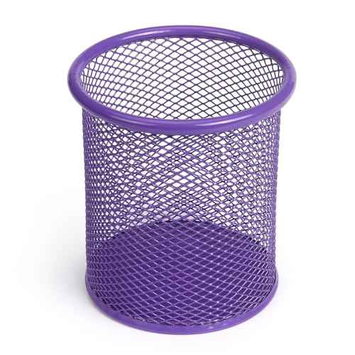 Tamaki Pen Holder Cup for Desk, Desk Organizer Wire Mesh Pencil Cup Holder for Desk Office Pen Organizer (Purple)