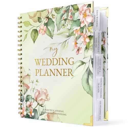 Wedding Planner Book and Organizer ? 132 Page Wedding Planning Book with Tabs, Storage Pockets & Checklists | Engagement Gift, Bridal Shower Gift & Wedding Planner Book Keepsake