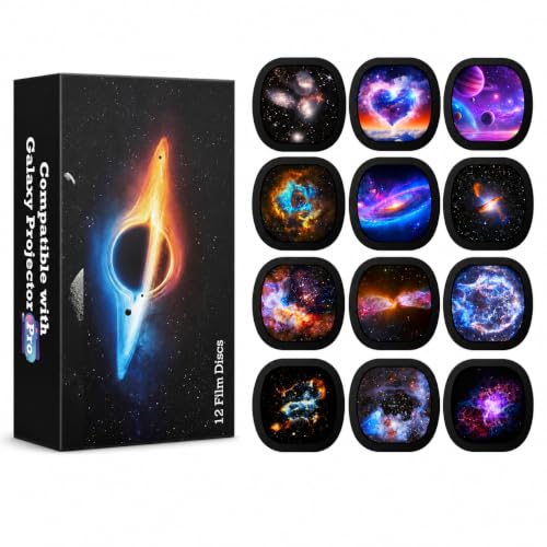 YunLone Galaxy Projector Disc Set with 12 HD Film Slides for Pro Models