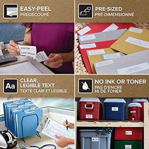 Dymo S0722400 Labelwriter Large Address Labels, Self-Adhesive, 36 X 89 Mm, 2 Rolls of 260 - Black Print On White