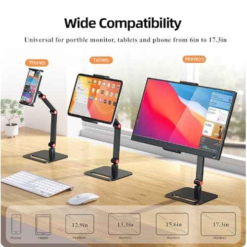 Portable Monitor Holder for 6-17.3 Inch Screen Desktop Expandable Monitor Stand 12.9 inch Tablet Stand
