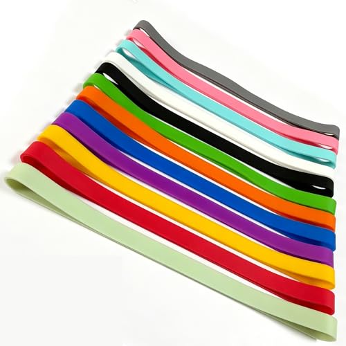 HAIDIBAO Silicone Rubber Bands 12Pcs 8in Multicolor Heavy Duty Wide 0.39in