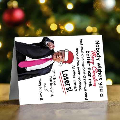 Funny Christmas Card for Wife Husband, Humor Christmas Gifts for Women Men, Happy Xmas Holiday Card for Mom Dad