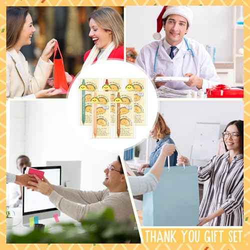 100 Set Positive Taco Gift Funny Emotional Support Taco Ballpoint Pen with Inspirational Bookmark Christmas Employee Appreciation Gift for Coworker Nurse Teacher Student Birthday Party Favor