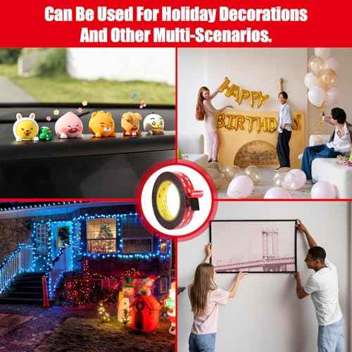 Double Sided Tape Heavy Duty, Waterproof Mounting Foam Tape, 16.5ft Length, 1.97in Width, High Temperature Resistant Adhesive Tape for Car, LED Strip Light, Office Decor, Made of 3M VHB Tape.