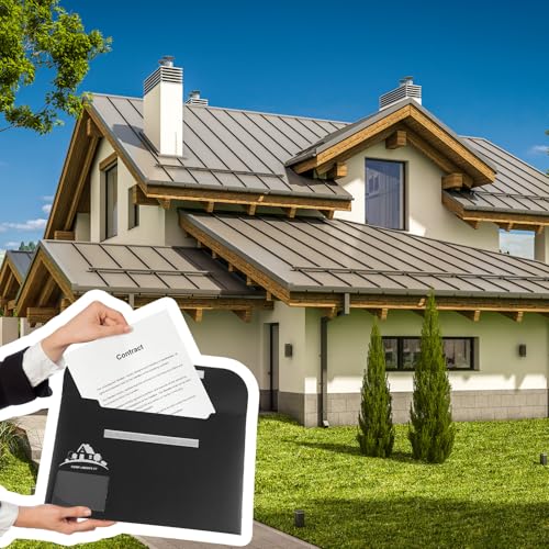 Kisston 20 Pack Legal Size Black Real Estate Folders Vinyl Document Real Estate Agent Supplies with Clear Business Card Pocket House Closing Paperwork Envelopes for Documents Organizing