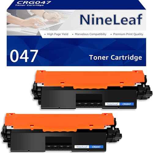 NineLeaf CRG047 Black Compatible Toner Cartridge Replacement for Canon 047 imageCLASS MF113W LBP113W LBP112 MF112 MF110 LBP110, 1600 Pages, 2PCS