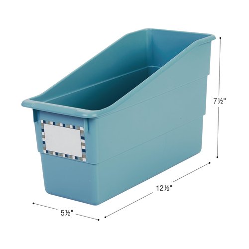 Really Good Stuff Durable Book and Binder Holder - 4pack, Cool & Calm Color Collection, 5 ?? x 12 ?? x 7 ??, Classroom Organization, Storage Solution, Sturdy and Versatile