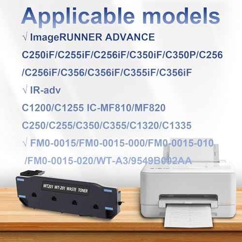 WT-201 WT201 Waste Toner Container Box Compatible for Canon ImageRunner Advance C250 C250if C255 C256 C350 C355 C356 MF810Cdn MF820Cdn Series Printers (FM0-0015 FM00015 WT-A3)