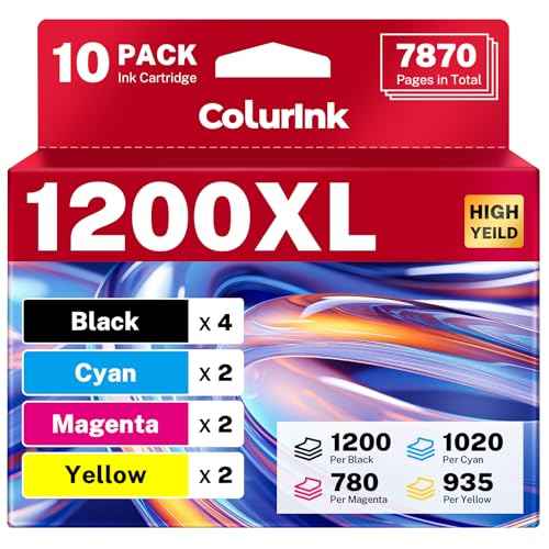1200 Ink Cartridges Replacement for Canon MB2720 Ink Combo, Maxify PGI-1200XL PGI-1200 XL 1200XL Smart Ink for Color Printers MB 2720 MB2320 MB2020 MB2120 MB2350 MB2050 MB2030 (10 Packs 4K2C2M2Y)