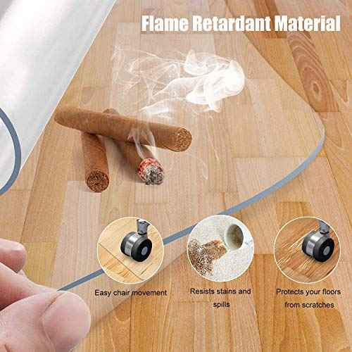 Azadx Clear Office Chair Mat 36'' X 48'', Durable Desk Chair Mat for Hardwood Floor, Heavy Duty Plastic Office Floor Mat Under Rolling Chairs for Easy Glide and Protection (36" X 48" with Lip)