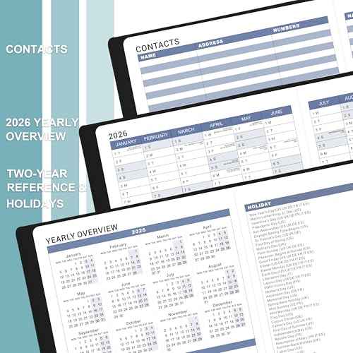 2026 Appointment Book & Planner - 2026 Daily Hourly Planner, 8.5" x 11", Jan 2026 - Dec 2026, 2026 Weekly Appointment Book, Planners with Colorful Tabs, Leather Cover, 15-Minute Interval - Black