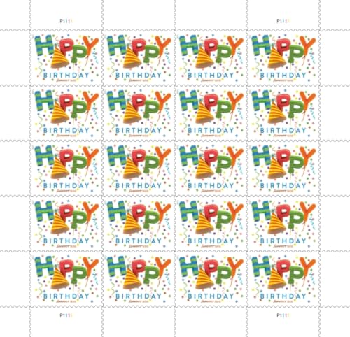 USPS Happy Birthday 2021 Forever Postage Stamps Sheet of 20 - First-Class Mail