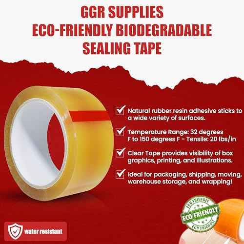 GGR Supplies T.R.U. Cello Eco-Fiendly Biodegradable Cellophane Clear Stationery/Light Duty Packaging Cellulose Sealing Tape: 1 in. (W) x 72 yds. (L) - 3 in. core (Pack of 10)