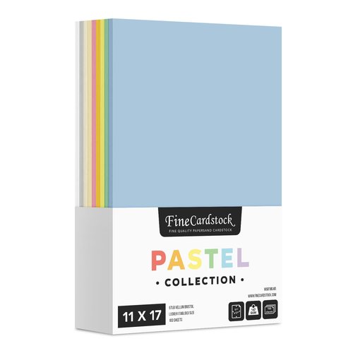 Assorted Pastel Colored Cardstock – Assortment of 9 Colors for Arts & Crafts, Invitations, Flyers, Posters, Decorations | 67lb Vellum Bristol (147gsm) | 11 x 17" | 10 Each Color (90 Sheets Total)