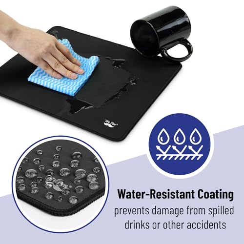 Black 12.5x10.5 inch Mouse Pad, 2 Pack for Wireless Mice, Gaming & Office