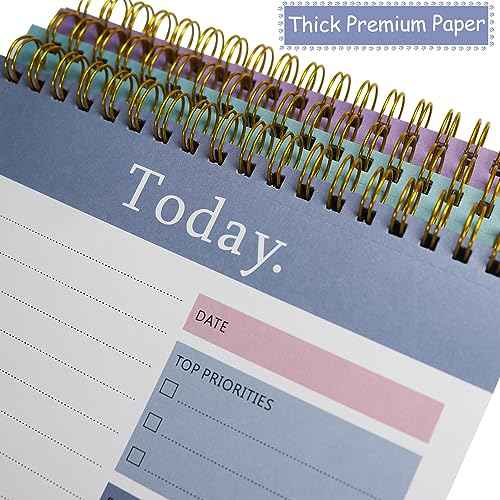 3 Pack To Do List Notepad, 52 Sheets Mix Color Tear Off, 6.5" x 9.8" Double Sided Spiral Checklist Planning Notebook for Adults and Kids Classroom Office Gifts(Blue, Green, Purple)