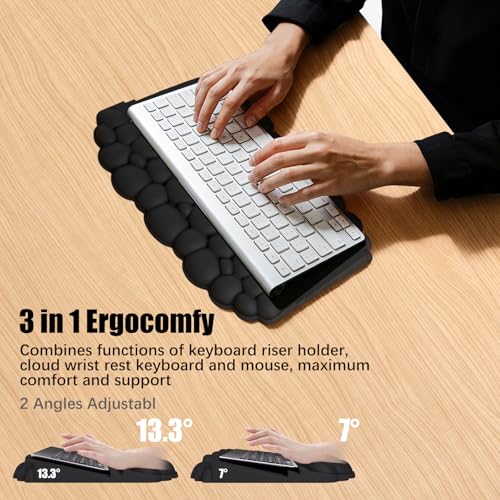 Black Ergonomic Cloud Wrist Rest for Keyboard and Mouse | Lomil