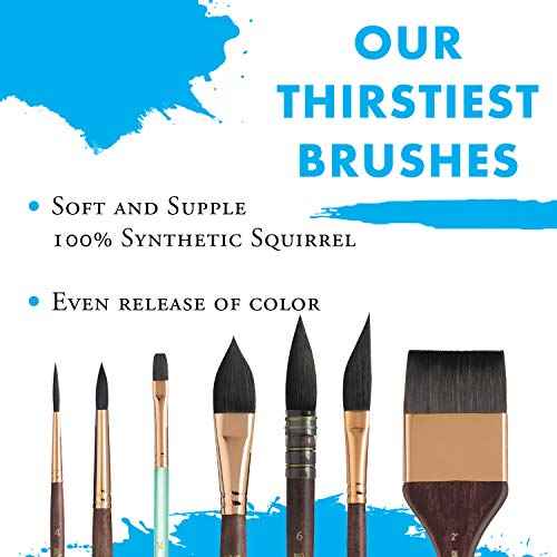 Princeton Artist Brush, Neptune Series 4750, Synthetic Squirrel Watercolor Paint Brush, Mottler, Size 1.5 Inch