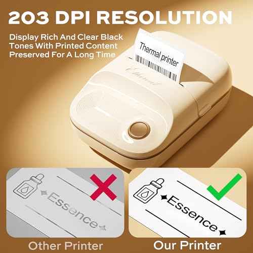 2 Inch Bluetooth Thermal Label Maker Machine - Inkless Portable Label Printer w/ App | 50x30mm Adhesive Labels for Jar, Price, Address & Mailing | Home, Kitchen, Office, School Organization (White)