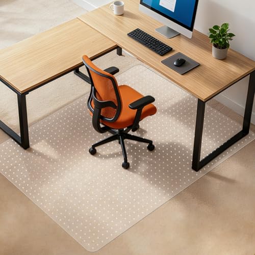 Chair Mat for Carpet Floors£º48"x60" Computer Desk Floor Mat - PVC Plastic Rug Carpet Protector Mats for Gaming Chair Under Desk Pad for Rolling Chair