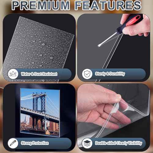 2 Pcs 18" x 24" Rigid Print Protectors Clear Hard Sheet Protectors Heavy Duty Top Loading Crystal Poster Sleeves Picture Frame Hard Plastic Sleeves for Art Prints Photos Documents Blueprint