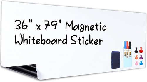 HAMIGAR Magnetic Whiteboard Contact Paper - 36" x 79" Dry Erase Wall Sticker with Marker & Eraser
