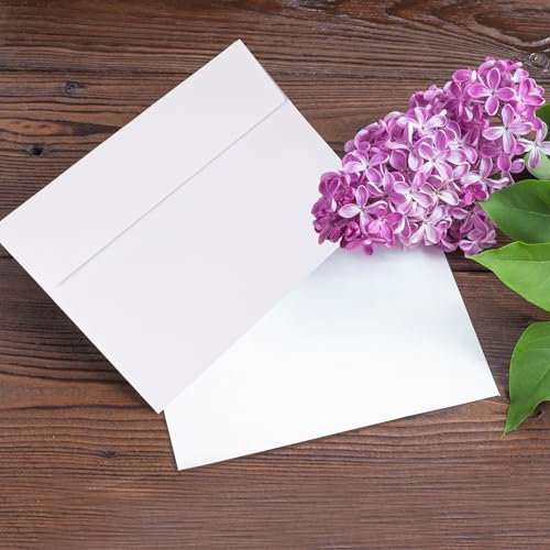 Janvale A7 White Envelopes 5.25x7.25 Inch 50 Pack for Invitations & Mailing