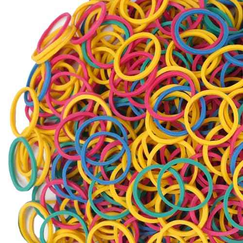 Rubber Bands Small Mini Elastic Band Yellow Blue Green Red 1300pcs Rubber Band 1.2inch Office Supplies Home Inside Diameter 0.63in (Multicolour)