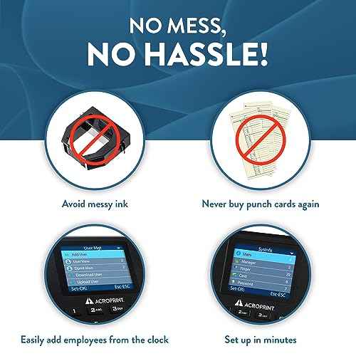 Acroprint BioTouch Self-Contained Automatic Biometric Fingerprint/Proximity Time Clock (No Monthly Fee)