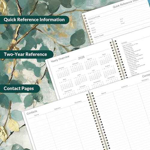2026 Planner - Planner 2026 Weekly and Monthly, 9''x11'', Jan. 2026 - Dec. 2026, 2026 Weekly and Monthly Planner, Tabs, Pocket, Twin-wire Binding - Art Leaves