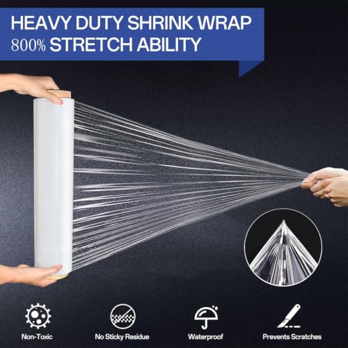 Hiflycord Clear Shrink Wrap Roll 18in x 1500ft - 4 Pack Moving & Pallet Wrap