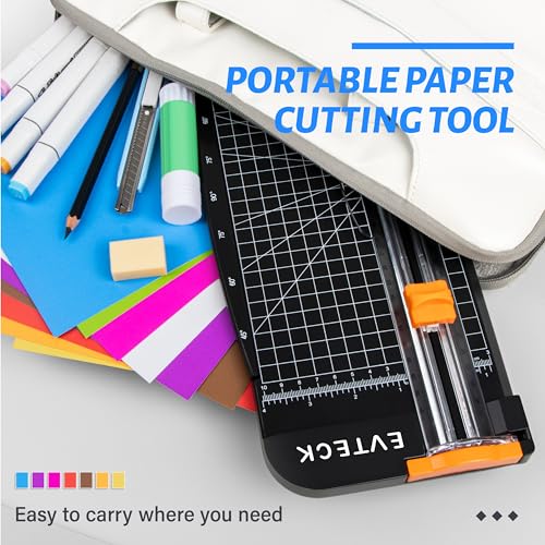 Evteck Black A4 Paper Cutter Slider Trimmer for Cardstock Photos Vinyl