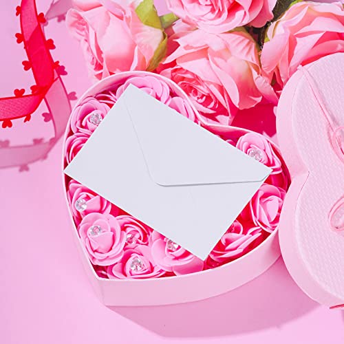 White Gift Card Envelopes 2.7 x 4 Inch - 100 Sets with Blank Cards, Jiebor