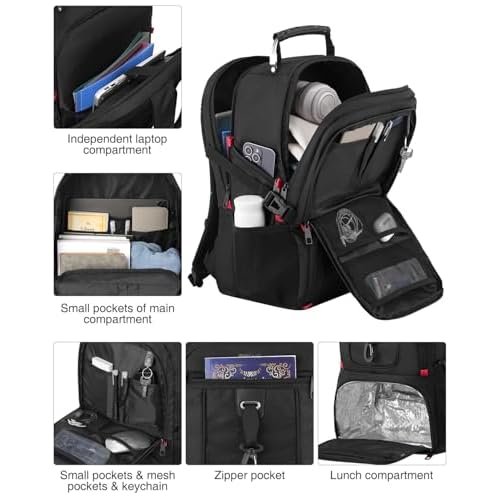 YAMTION 17.3 Inch Laptop Insulated Backpacks with Cooler Compartment,Men Work Cooler Backpack Insulated Lunch Bag for Teens Boys with Charging Port for Gym College Travel