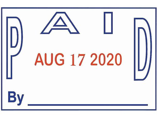 2000 Plus Self-Inking Two-Color Word Dater Stamp Message Color: Paid