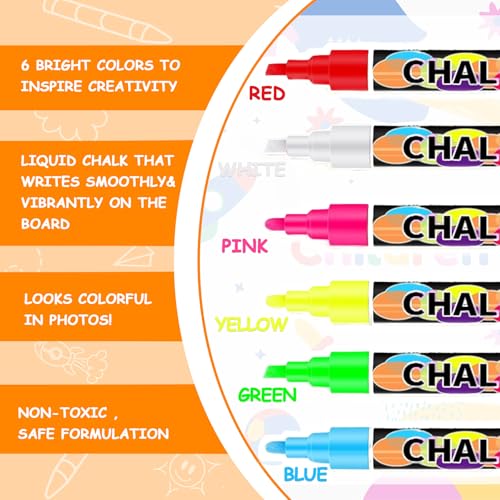 Large 10x12 Double-Sided Chalkboard First & Last Day of School Sign with Color Markers