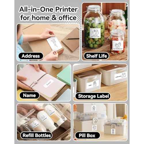 Aptika Sticker Printer - Print Pods Mini Printer with 14 Rolls Sticky Papers, Portable Sticker Maker Machine, Thermal Label Maker, Thermanote Phone Labeller for Photos Pictures Notes Graphics, Black