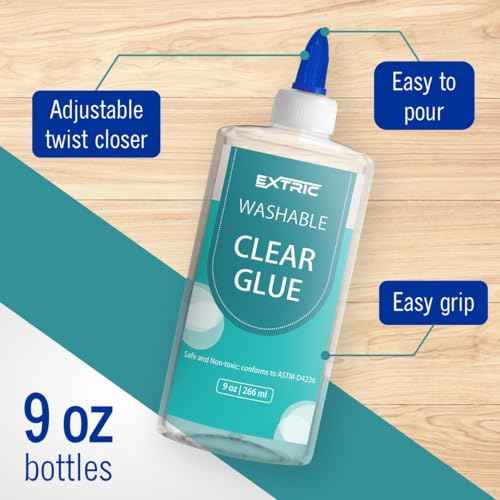 Clear Glue, Washable Liquid Glue 9 Ounces, 2 Count ? Slime Glues, Art Crafts, for Home and School Glues, Dries Clear, Non-Toxic
