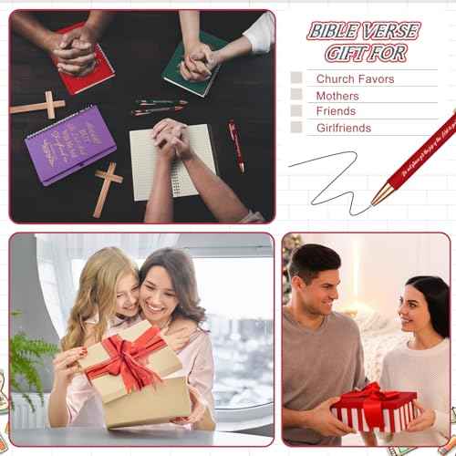 48 Pcs Operation Christmas Box Gifts, Christian Church Gift Set for Sunday School, Bible Verse A5 Spiral Notebook and Ballpoint Pen with Stylus Tip for Teacher and Student, Classroom Reward