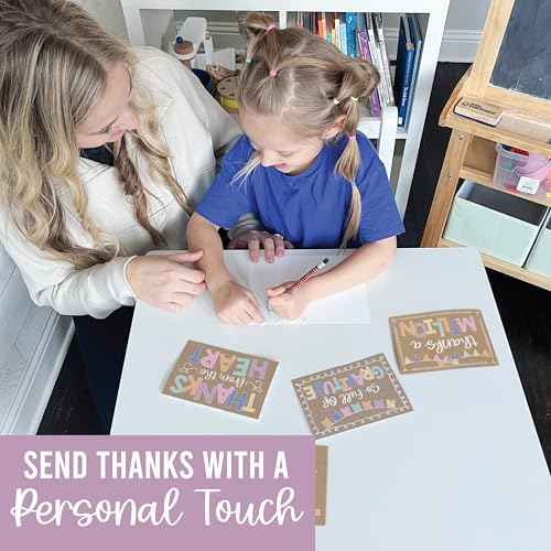Hadley Designs Bulk Thank You Cards with Envelopes - 54 Kids Thank You Cards For Teachers, Cute Thanks Blank Cards and Envelopes, Fun Appreciation Note Card for Birthday, Baby Shower & Small Business