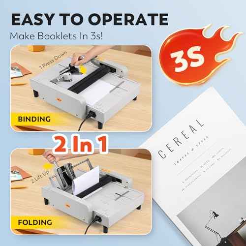 CGOLDENWALL Booklet Maker A3 Paper Folder Stapler Machine, MAX 11.7"¡¿16.5" Book Binding Folding Saddle Stitch, for Factory School Home Church, Brochures Manuals Invitations