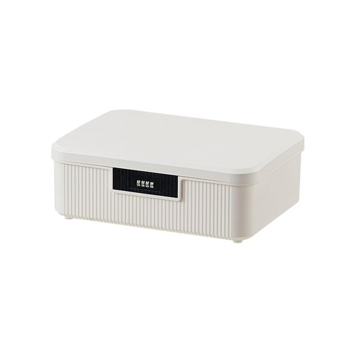 MXCELL Lockable Storage Box – 4.5 Gallon Medicine Secure First Aid Organizer Box Safe w/Adjustable Lock for Home/Office/Outdoor Travel (White)