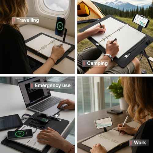 2026 Planner£¬Professional Notebook with Power Bank & 15W Wireless Charger£¬Travel Journal for Business Trips£¬Refillable Planner for Personal Organization£¬Leather Notebook for Women and Men