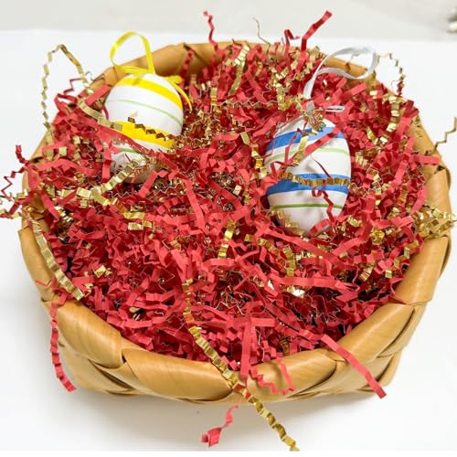 Crinkle Cut Paper Shred Filler for Gift Wrapping, Shredded Basket