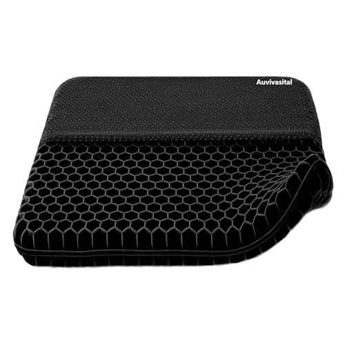 Plus Size Gel Seat Cushion, Extra Large and Thick, Seat Cushion for Pressure Relief for Back, Hip, Sciatica, Tailbone Pain, Use for The Office, Car, Wheelchair, Recliner, Truck, Trip, Stadium.(Black)