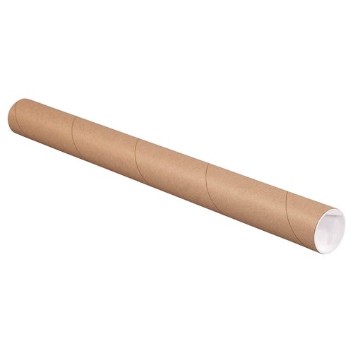 AVIDITI Mailing Tubes with Caps, 2"L x 15"W, 50-Pack | Cardboard Tube Mailer for Poster Box, Blueprint, Teachers, Artwork, Long Art Holder 2x15