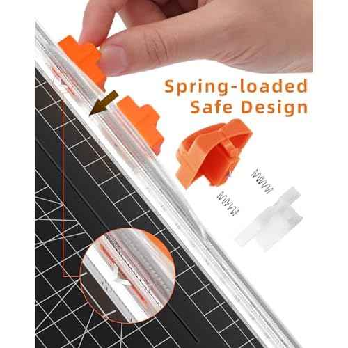 Firbon 2Pcs Refill Blades for A4 A5 Paper Cutter, Spring-Loaded Safeguard Design Replacement Blade for Paper Trimmers (Orange)
