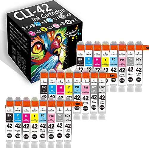 24-Pack ColorPrint Compatible CLI-42 Ink Cartridge Replacement for CLI 42 CLI42 Work with PIXMA Pro-100S Pro-100 Pro100 Pro100S Printer (3 Sets )